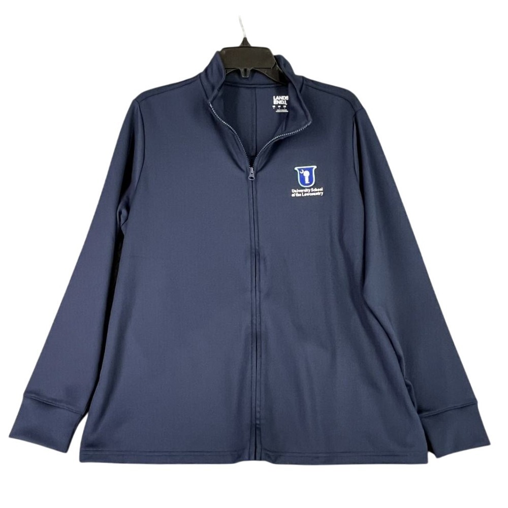 University School of Lowcountry Mens L Lands End Full Zip Jacket Performance‎